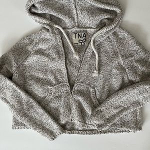 Tna crop zip sweater
